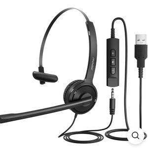 Mpow Single-Sided USB Headset with Microphone, Over-The-Head Computer Headphone